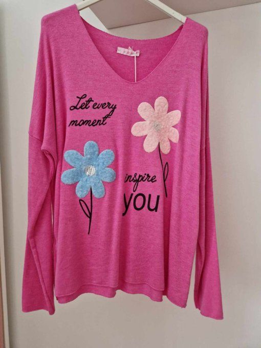 Pull à fleurs