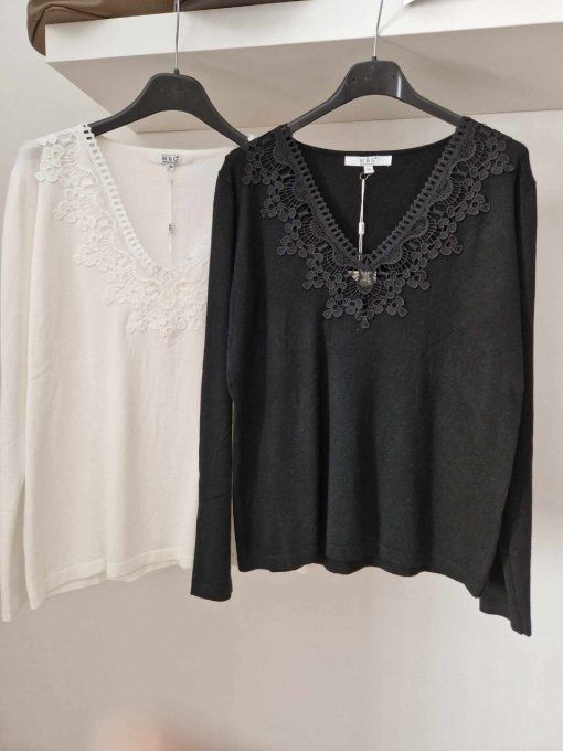 Pull noir et blanc